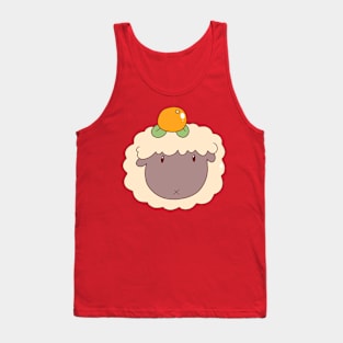 Orange Fruit Sheep Face Tank Top